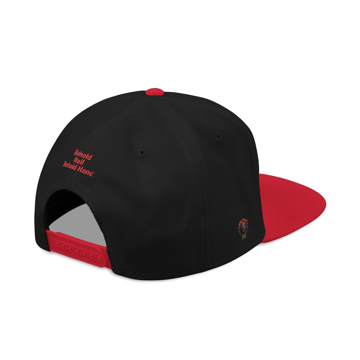 Snapback Hat - 'Behold Nail Behold Hand' Embroidery Design