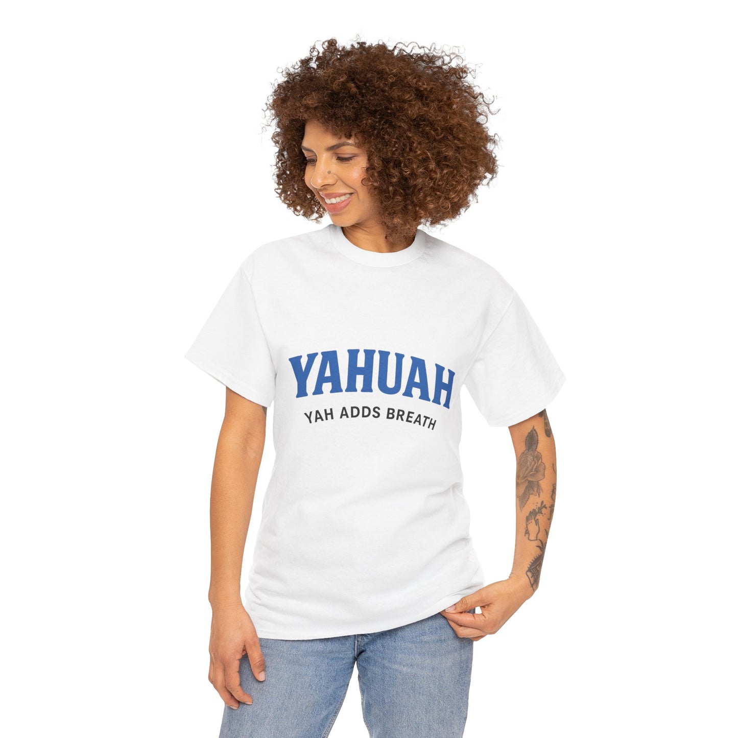 YAHUAH Heavy Cotton Tee - Unisex Spiritual Breath Design