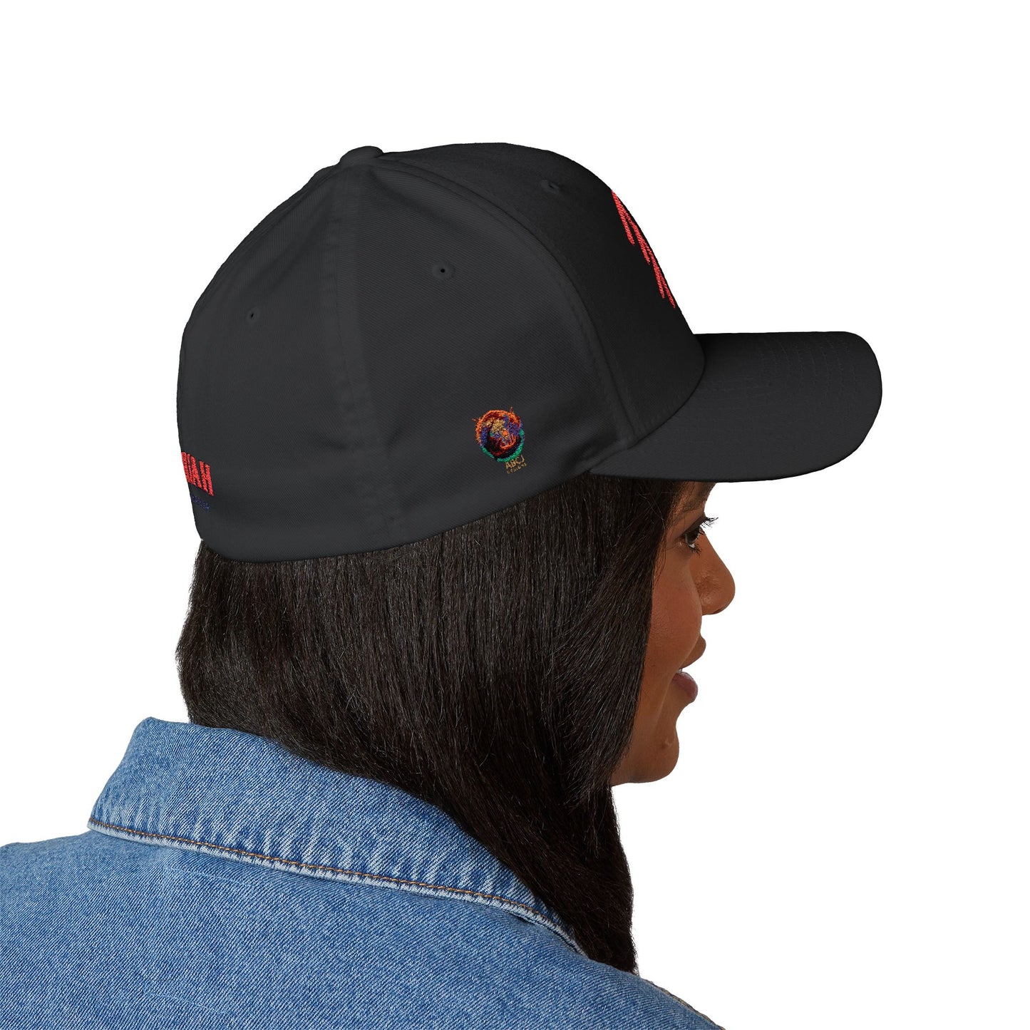 Embroidered Cap - Sacred Name YAHUAH in Red and Black