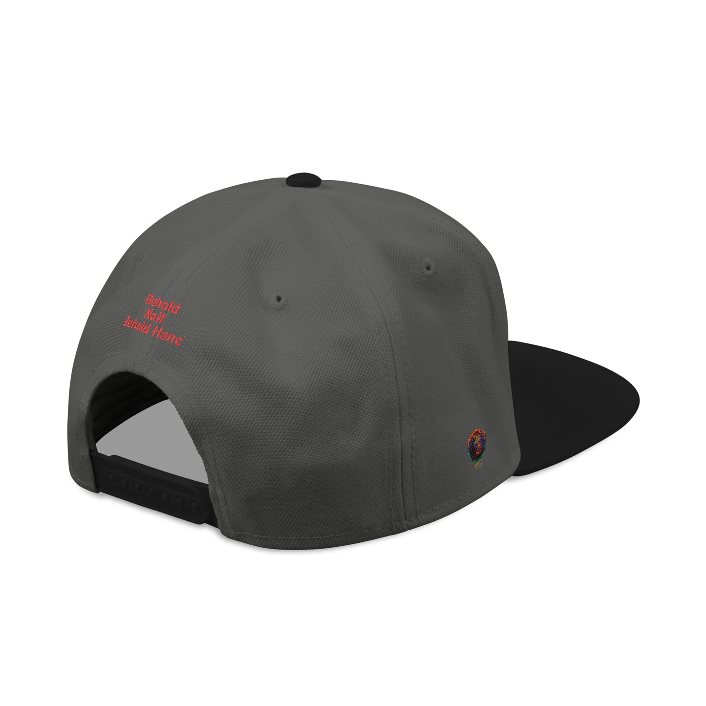 Snapback Hat - 'Behold Nail Behold Hand' Embroidery Design