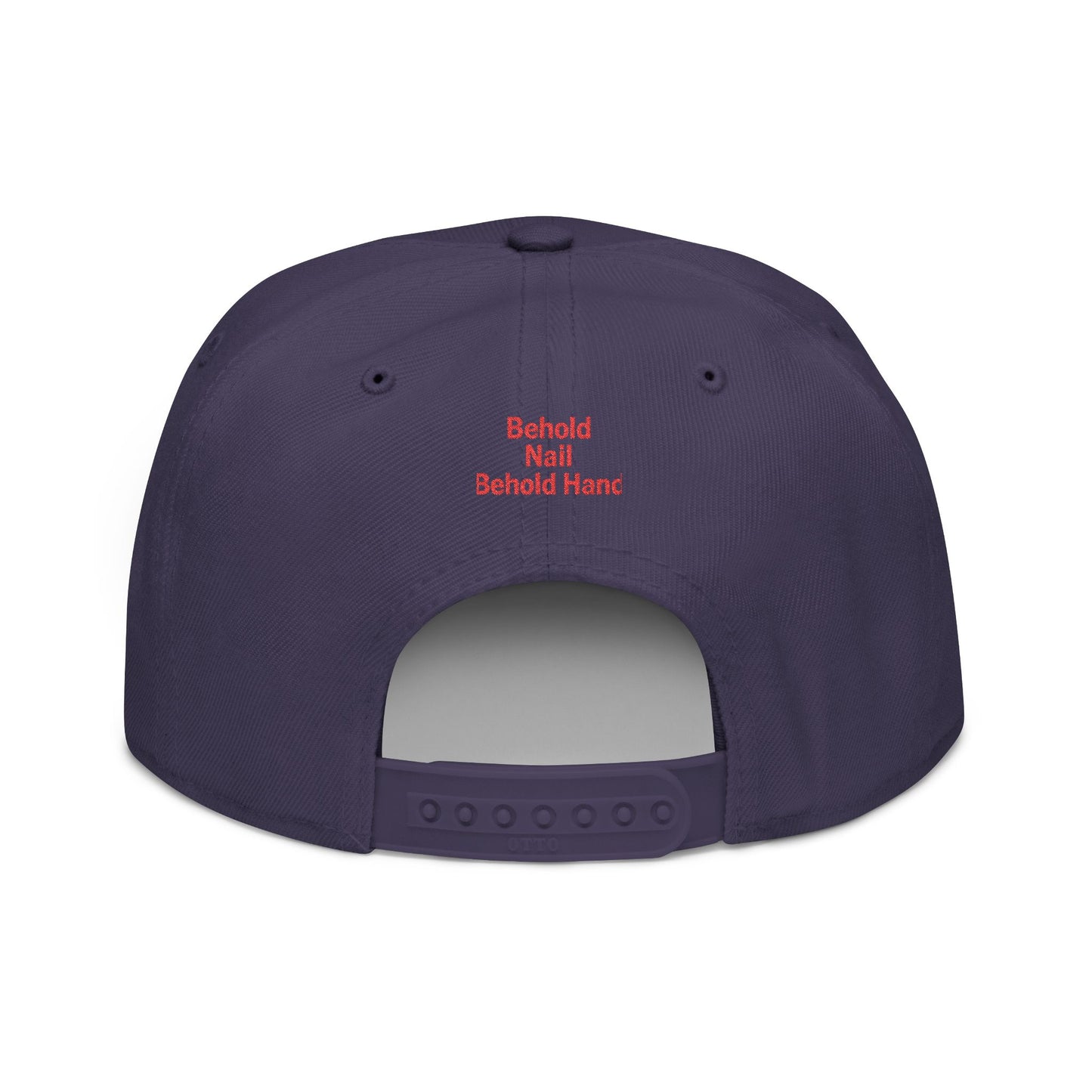 Snapback Hat - 'Behold Nail Behold Hand' Embroidery Design