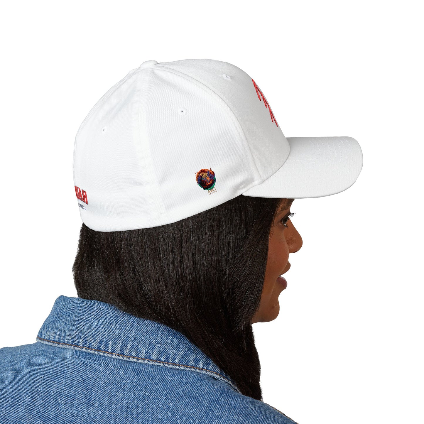 Embroidered Cap - Sacred Name YAHUAH in Red and Black