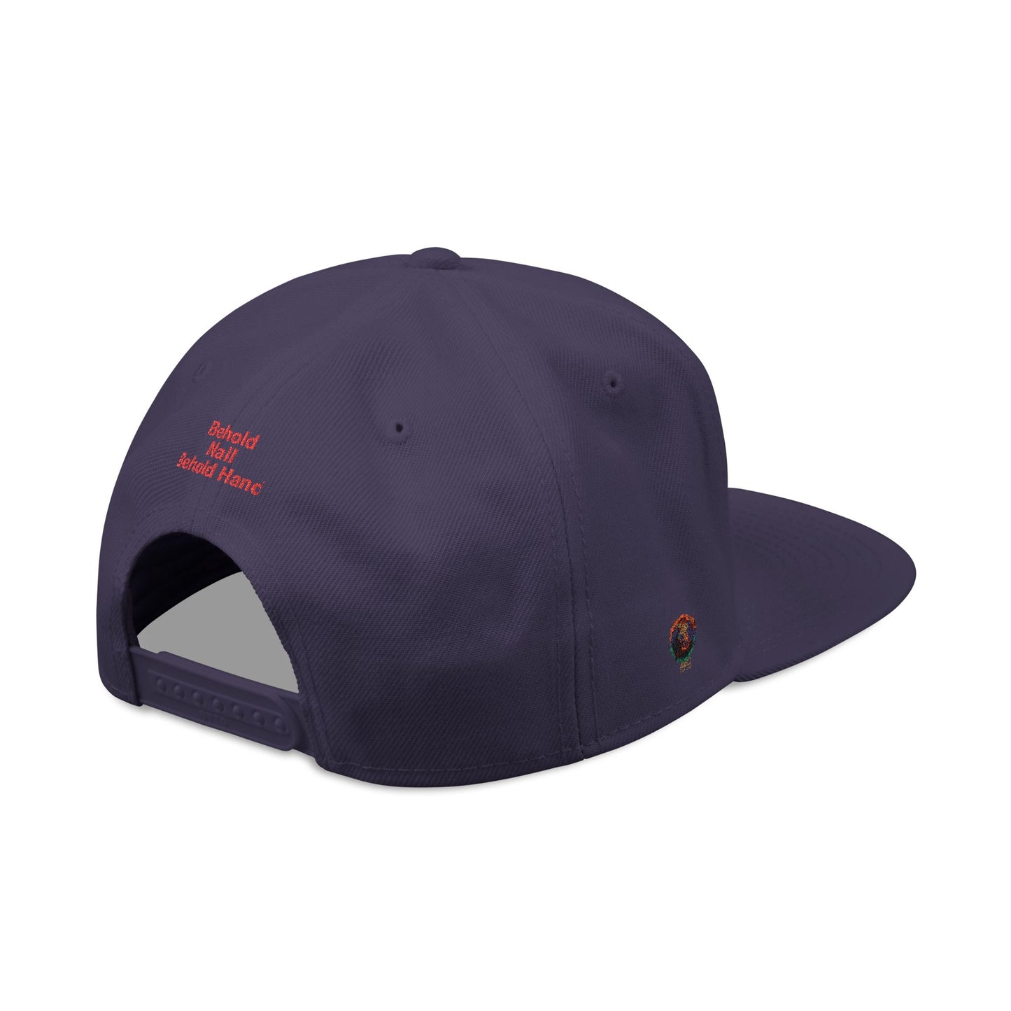 Snapback Hat - 'Behold Nail Behold Hand' Embroidery Design