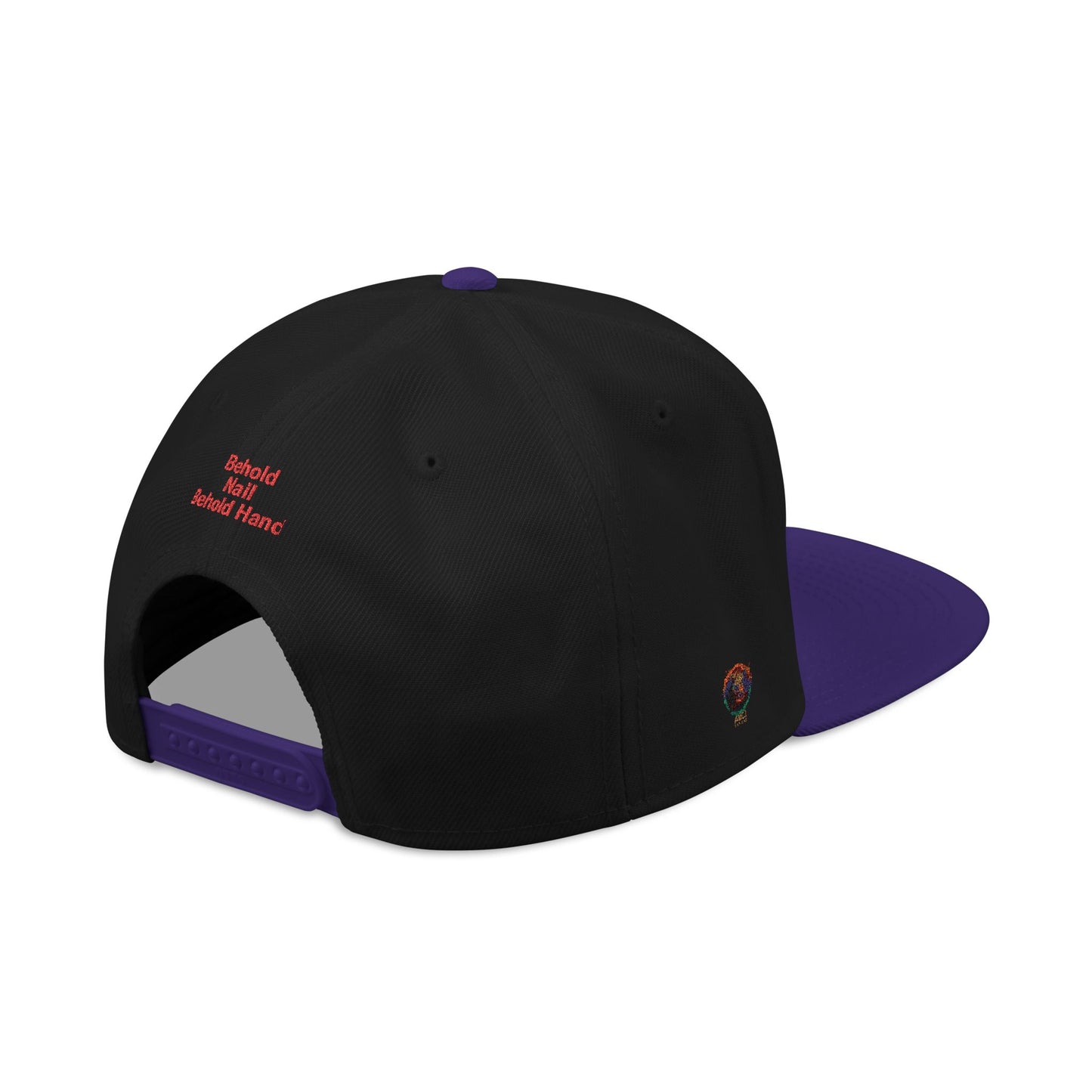 Snapback Hat - 'Behold Nail Behold Hand' Embroidery Design